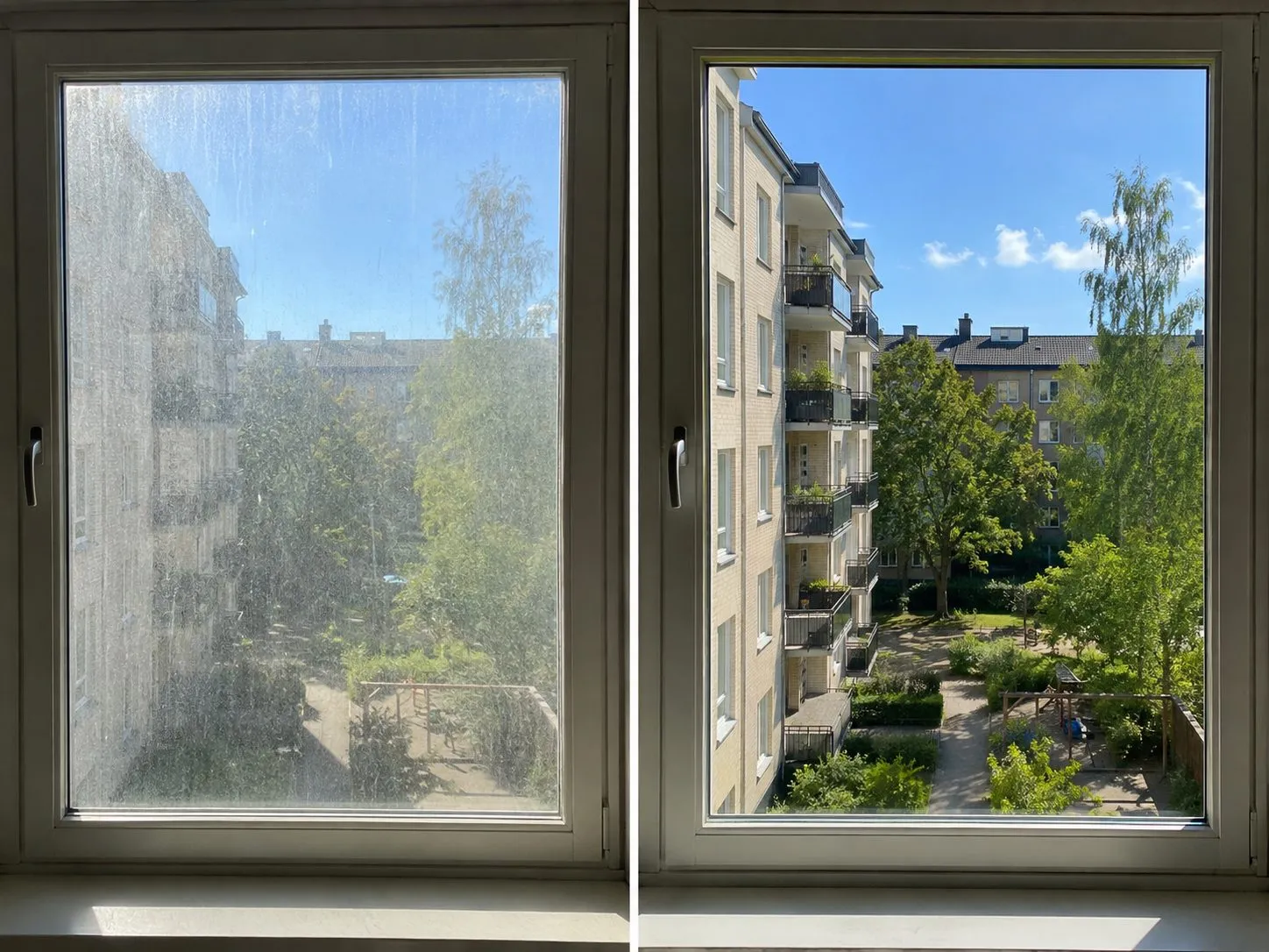 Före och efter – Fönsterputs