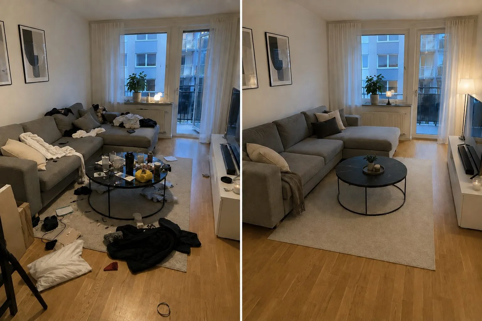 Före och efter – Hemstädning