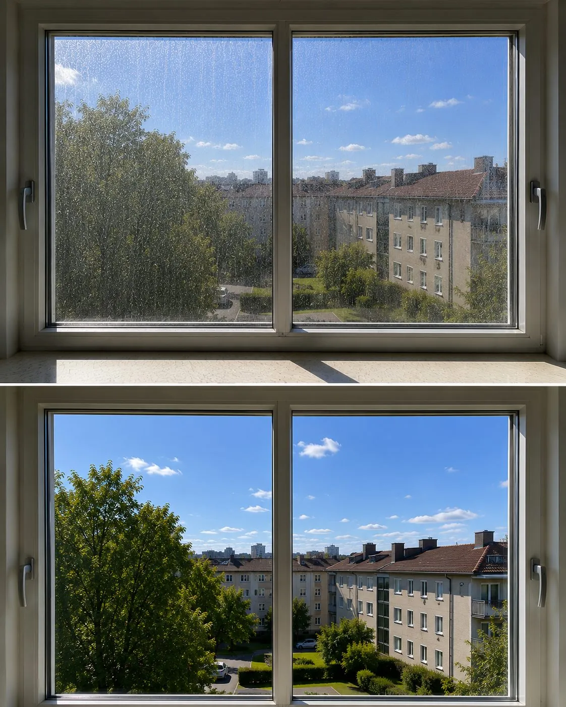 Före och efter – Fönsterputs