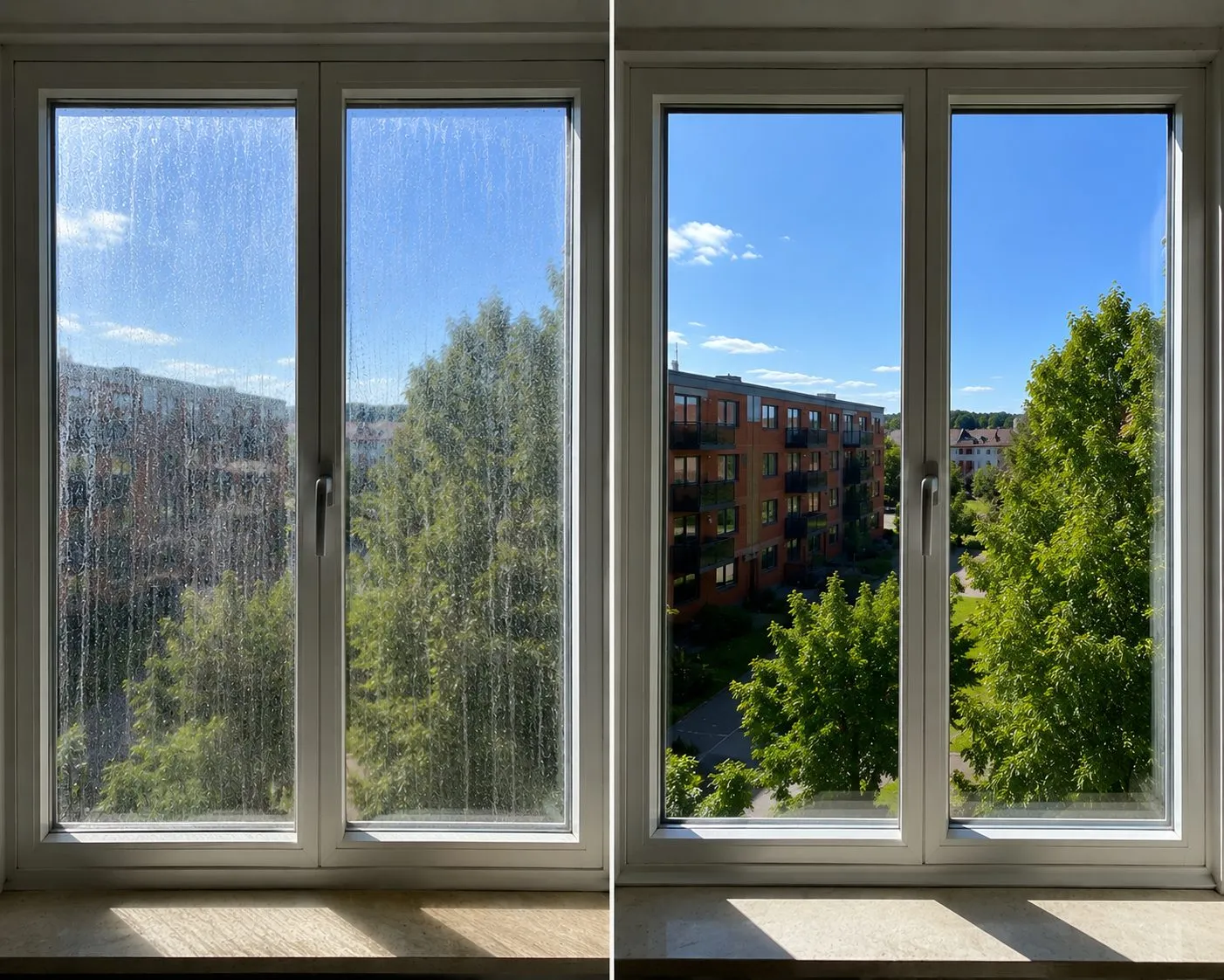 Före och efter – Fönsterputs