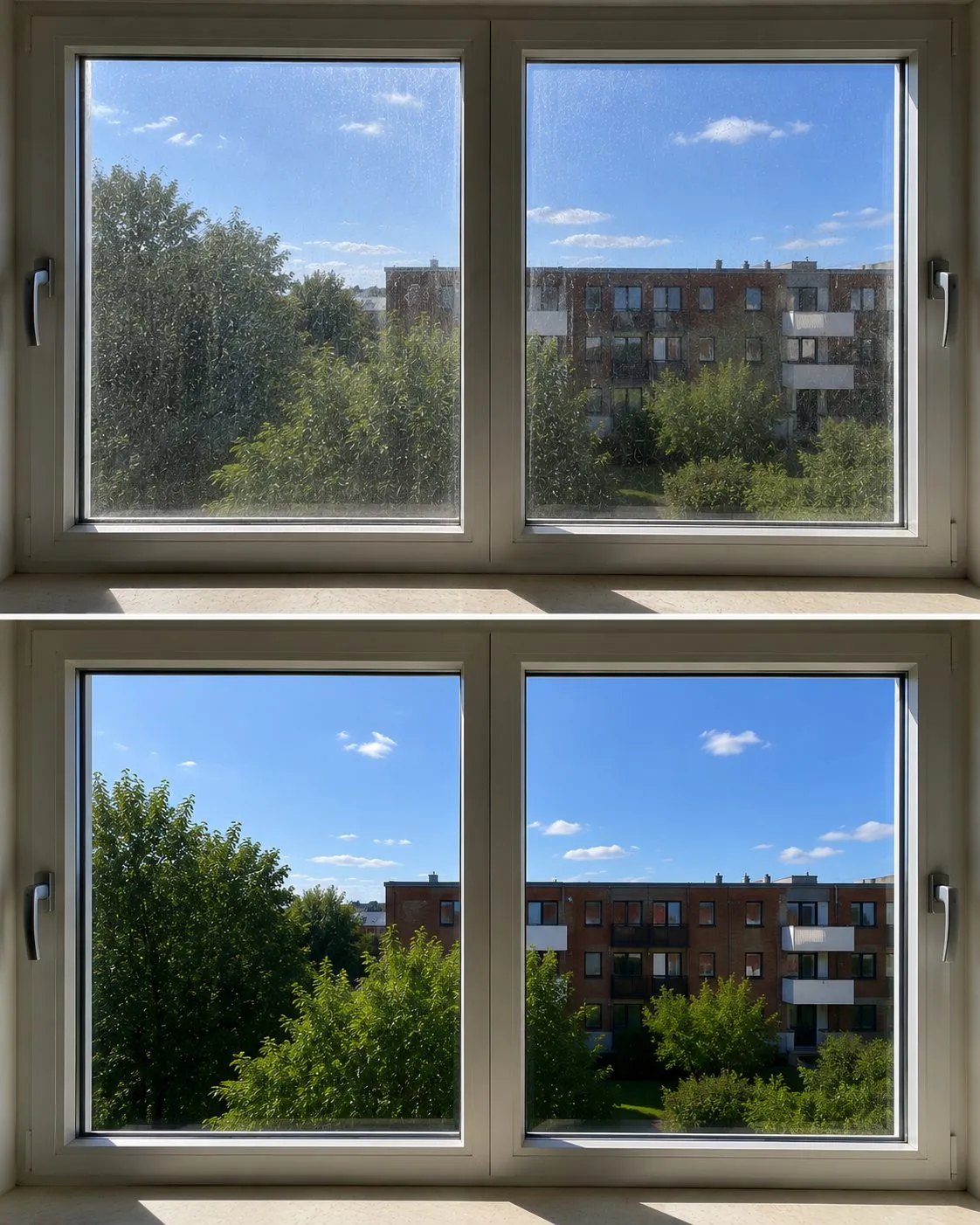 Före och efter – Fönsterputs