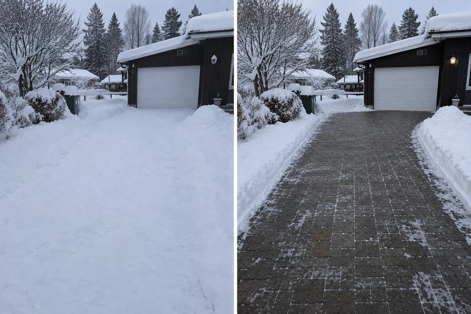 Snöskottning – skottad uppfart