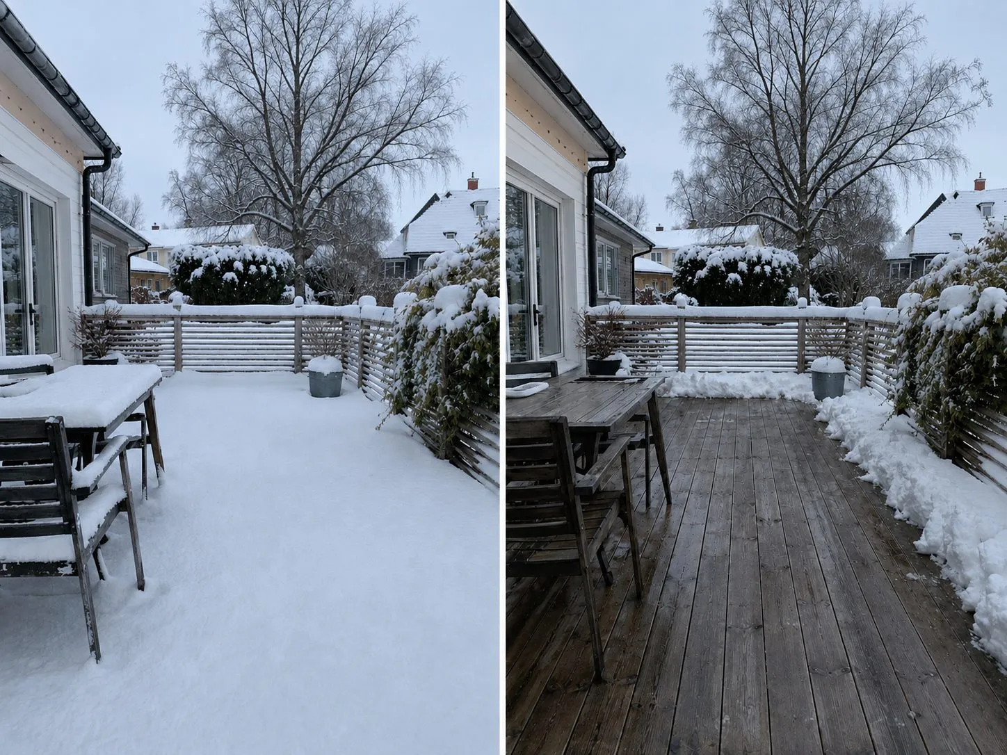 Före och efter – Trädgård & vinter