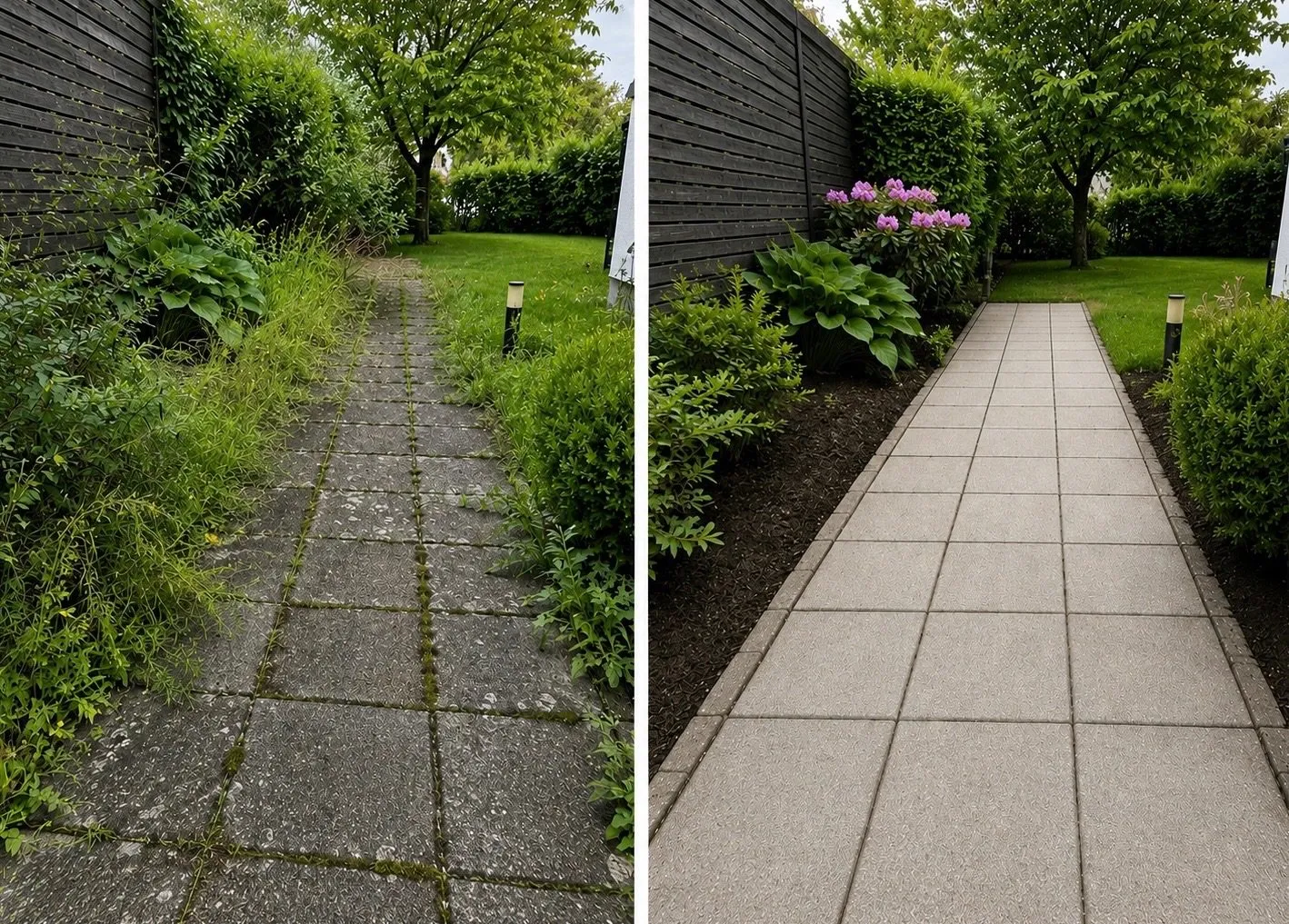 Före och efter – Trädgård & vinter