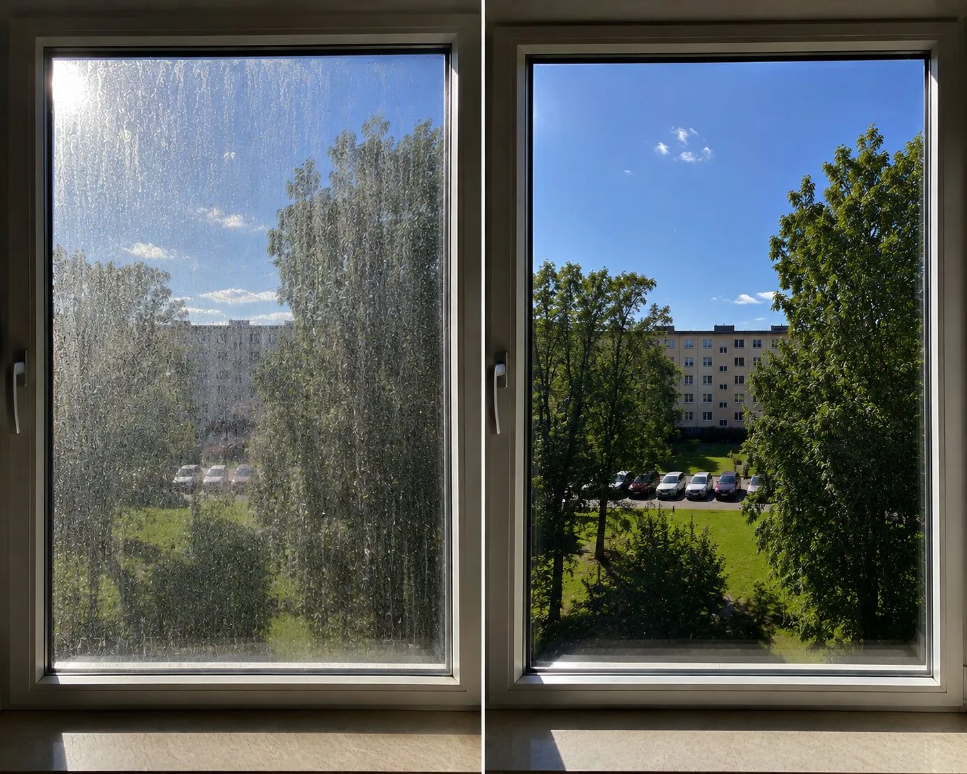 Före och efter – Fönsterputs