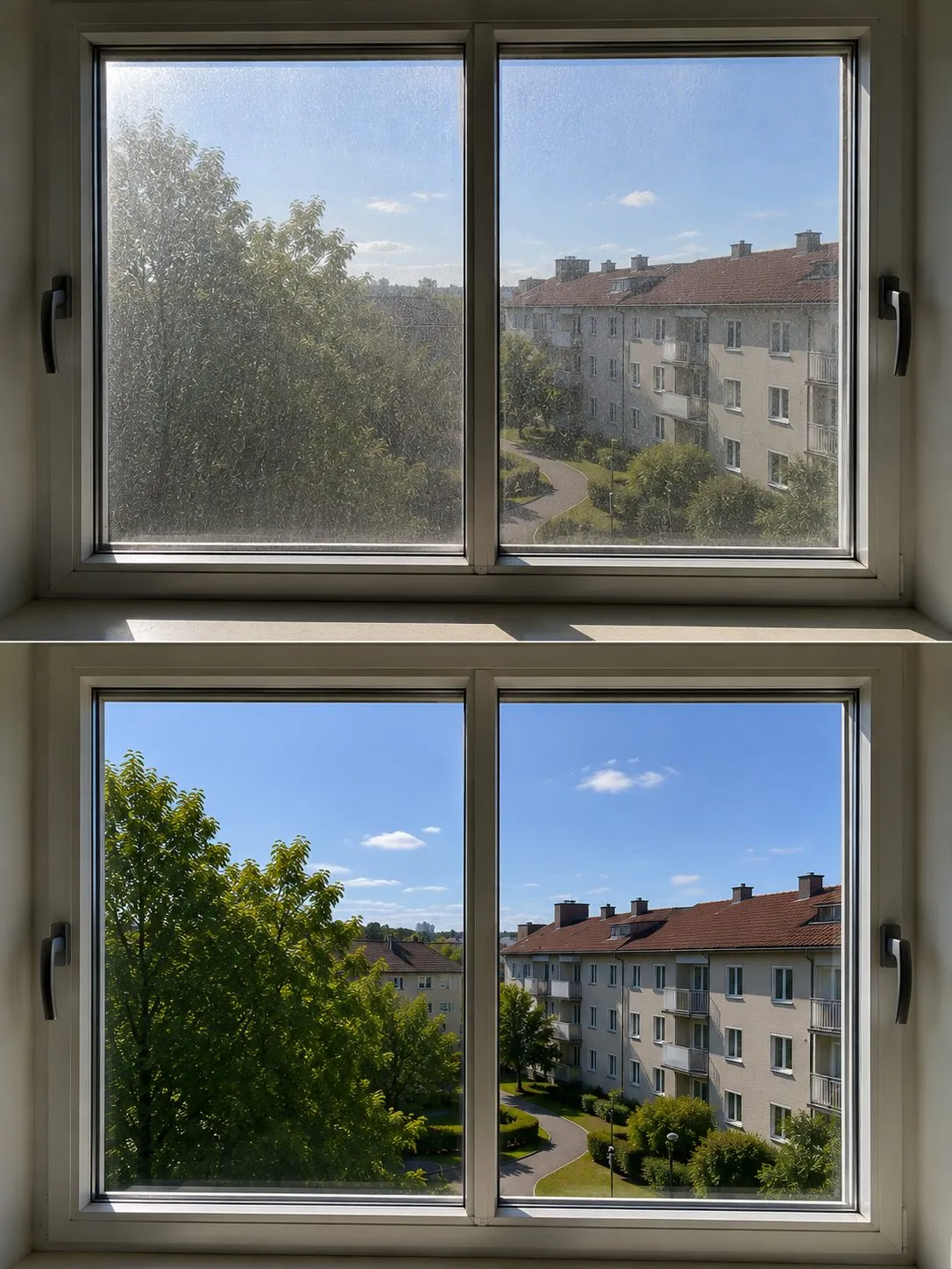 Före och efter – Fönsterputs