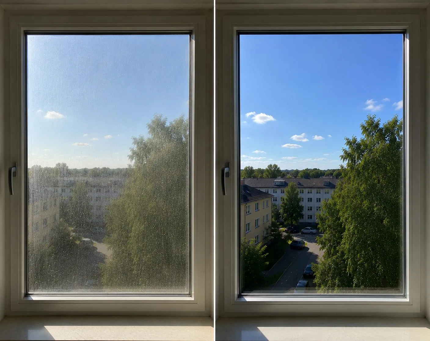 Före och efter – Fönsterputs