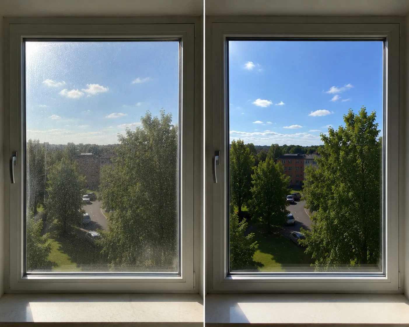 Före och efter – Fönsterputs